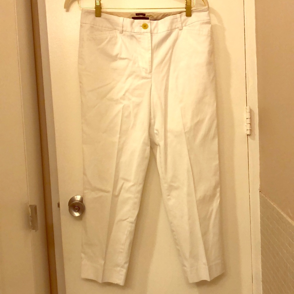 Talbots “the perfect crop” white pants size 8